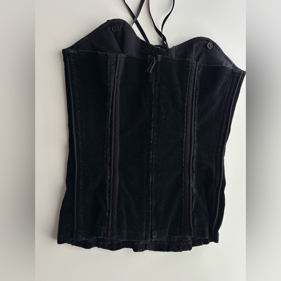 TRIPP NYC Black Velvet Corset with zipper and lace ties Size XS Vintage - Picture 4 of 11